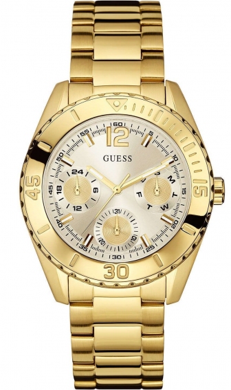 GUESS Ladies Multifunction Gold Stainless Steel Bracelet  W0633L1