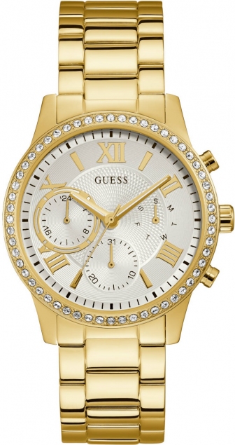 GUESS Limelight Crystals Multifunction 40mm Gold Stainless Steel Bracelet W1069L2
