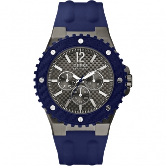 Guess Overdrive Blue Rubber Strap W11619G2