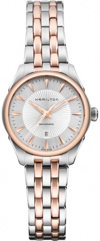 HAMILTON Jazzmaster Lady Three Hands 30mm Automatic Two Tone Rose Gold Stainless Steel Bracelet H42225151
