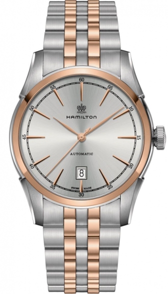HAMILTON Spirit Of Liberty Three Hands Automatic Two Tone Rose Gold Stainless Steel Bracelet H42425151