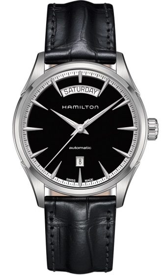 HAMILTON Jazz Master Day Date Three Hands 42mm Automatic Stainless Steel Leather Strap H42565731