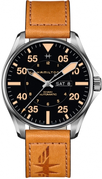 HAMILTON Khaki Pilot Three Hands Automatic 46mm Stainless Steel Leather Strap H64725531