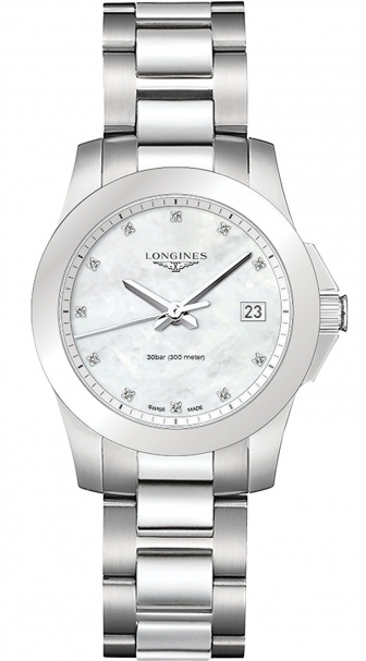 LONGINES Conquest Brilliants Three Hands 34mm Stainless Steel Bracelet L33774876