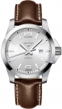 LONGINES Conquest Three Hands Quartz 43mm Stainless Steel Leather Strap L37604765