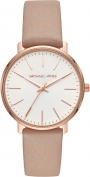 MICHAEL KORS Pyper Three Hands 38mm Rose Gold Stainless Steel Leather Strap MK2748