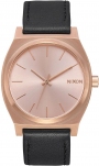 NIXON The Time Teller Three Hands 37mm Rose Gold Stainless Steel Leather Strap A045-1932-00