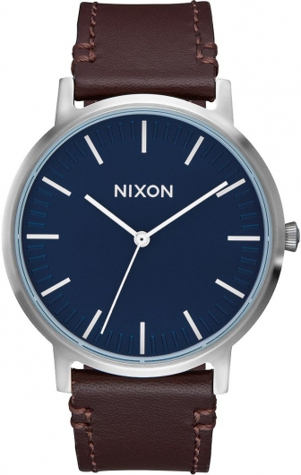 NIXON The Porter Three Hands 40mm All Stainless Steel Leather Strap A1058-879-00