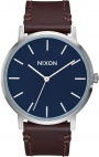 NIXON The Porter Three Hands 40mm All Stainless Steel Leather Strap A1058-879-00