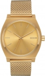 NIXON The Time Teller Three Hands 37mm All Gold Stainless Steel Mesh Bracelet A1187-502-00