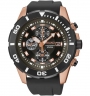 SEIKO Chronograph Rose Gold Stainless Steel Rubber Strap SNDE04P1