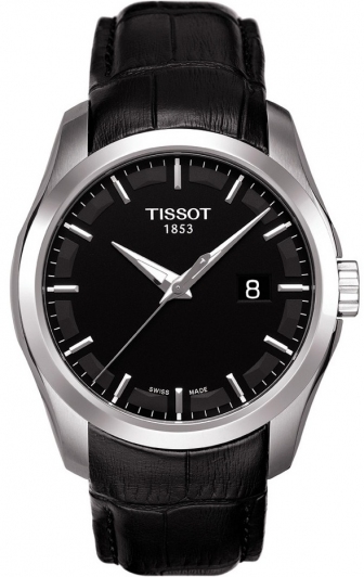 TISSOT T-Trend Couturier Three Hands 39mm Stainless Steel Leather Strap T035.410.16.051.00