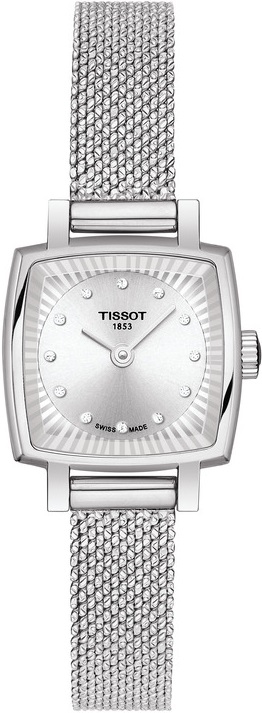 TISSOT Lovely Square Diamonds Three Hands 20mm Stainless Steel Mesh Bracelet T058.109.11.036.00