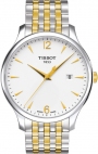TISSOT Tradition Three Hands 42mm Two Tone Gold Stainless Steel Bracelet T063.610.22.037.00
