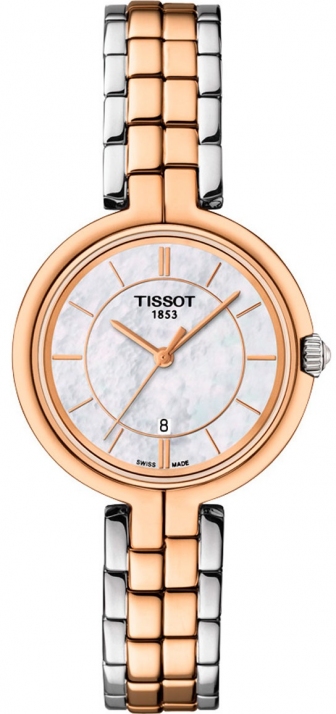 TISSOT Flamingo Three Hands 26mm Two Tone Rose Gold Stainless Steel Bracelet T094.210.22.111.00