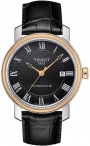 TISSOT Bridgeport Three Hands 40mm Powermatic 80 Two Tone Rose Gold Stainless Steel Leather Strap T097.407.26.053.00
