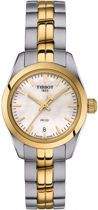 TISSOT PR 100 Three Hands 25mm Two Tone Gold Stainless Steel Bracelet T101.010.22.111.00